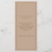 Menu de mariage chrétien moderne taupe (Dos)
