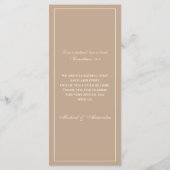 Menu de mariage chrétien Monogramme Crème Taupe (Dos)