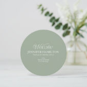 Menu de mariage circulaire et carte de placement a (Debout devant)