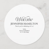 Menu de mariage circulaire et carte de placement a (Devant)