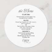 Menu de mariage circulaire et carte de placement a (Dos)