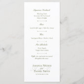 Menu de mariage classique à l'olive (Dos)