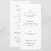 Menu de mariage classique à l'olive (Devant / Derrière)