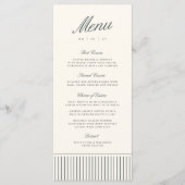 Menu de mariage classique à rayure fine de l'Épicé (Devant)
