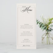 Menu de mariage classique calligraphié sur ivoire (Debout devant)