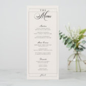 Menu de mariage classique calligraphié sur ivoire  (Debout devant)