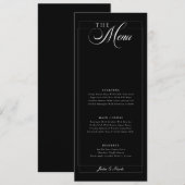 Menu de mariage classique calligraphié sur ivoire (Devant / Derrière)