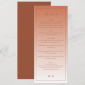 Menu de mariage classique Cozy Peach (Devant / Derrière)