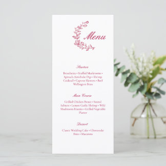 Menu de mariage classique de Bourgogne avec accent