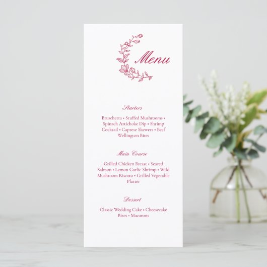 Menu de mariage classique de Bourgogne avec accent (Debout devant)