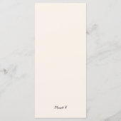 Menu de mariage classique élégant blanc (Dos)