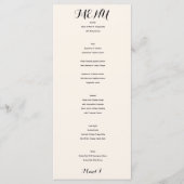 Menu de mariage classique élégant blanc (Devant)