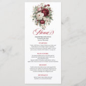 Menu de mariage classique floral verdure or Bourgo (Devant)