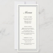 Menu de mariage classique formel cadre écru (Devant)