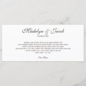 Menu de mariage classique marron (Devant)