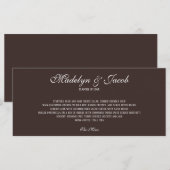 Menu de mariage classique marron (Devant / Derrière)