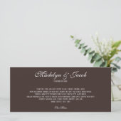 Menu de mariage classique marron (Debout devant)