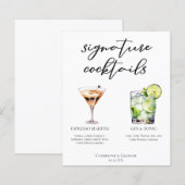 Menu de mariage Cocktail Espresso Martini Gin & To (Devant / Derrière)