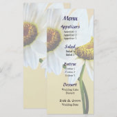 Menu de mariage coeur avec des marguerites (Devant / Derrière)