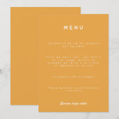 Menu de mariage Colorus - Orange (Devant / Derrière)