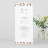 Menu de mariage confettis points roses or (Debout devant)
