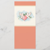 Menu de mariage corail colombes romantiques (Dos)