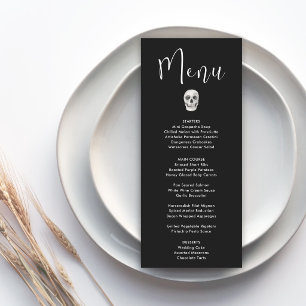 Menu de mariage crâne gothique