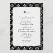 Menu de mariage damassé lustre noir (Dos)