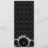 Menu de mariage damassé Tournesol noir (Devant)