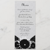 Menu de mariage damassé Tournesol noir (Dos)