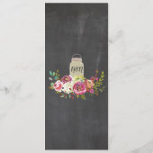 Menu de mariage dans des pots rustiques à la craie (Dos)