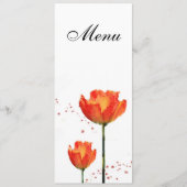 Menu de mariage d'aquarelle de tulipes (Devant)