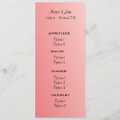 Menu de mariage d'aquarelle de tulipes (Dos)