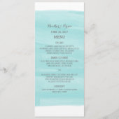 Menu de mariage d'aquarelle de turquoise (Devant)