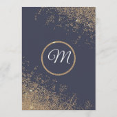 Menu de mariage de bleu marine d'étincelles de (Dos)
