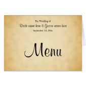 Menu de mariage de conception de motif de (Devant Horizontal)