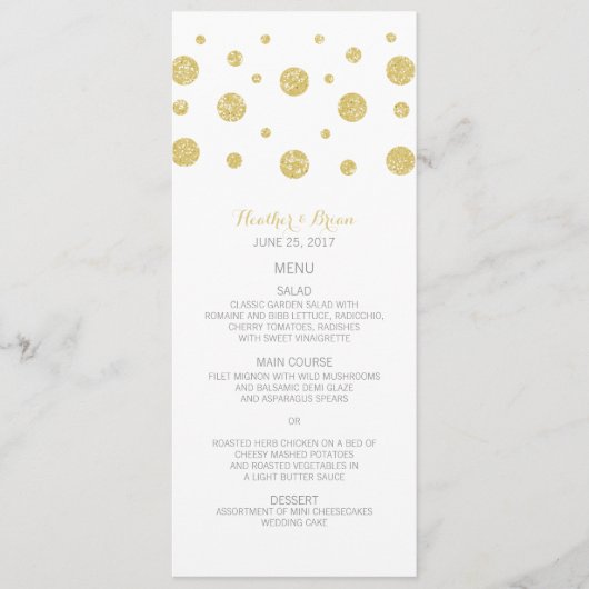 Menu de mariage de confettis de parties (Devant)