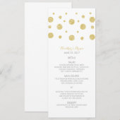 Menu de mariage de confettis de parties (Devant / Derrière)