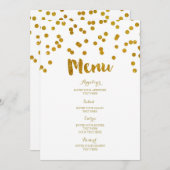 Menu de mariage de confettis d'or (Devant / Derrière)