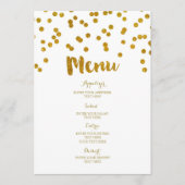 Menu de mariage de confettis d'or (Devant)