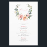 Menu de Mariage de courroie rose pâle<br><div class="desc">Créez le cadre de réception parfait ! Nous aimons ce menu mariage branché de 5, 5 po x 8, 5 po ! Simple, élégant et oh-so-joli, il dispose d'un joli design peachy couleur rose pastel de couronnes. Il est personnalisé en typographie élégante, et accentué par la calligraphie lettrée à la...</div>