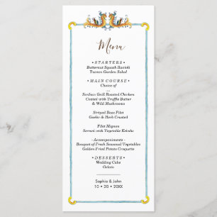 menu de mariage de design italien