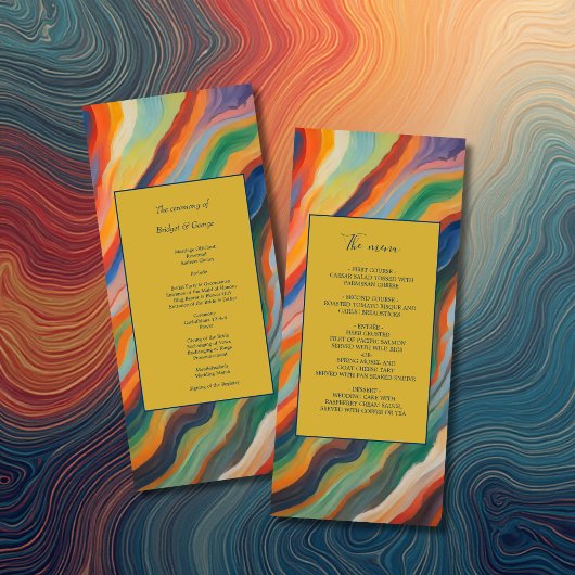 menu de mariage de destination africaine en marbre