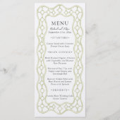 Menu de mariage de dîner à treillis français vert (Devant)