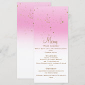 Menu de mariage de fête confettis Glam moderne or  (Devant / Derrière)