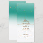 Menu de mariage de fête confettis moderne glamour  (Devant / Derrière)