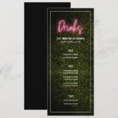 Menu de mariage de fête de douche de boissons (Devant / Derrière)