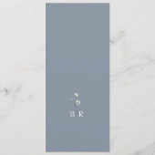 Menu de Mariage de fleurs bleu foncé (Dos)