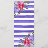 Menu de mariage de fleurs d'été aquarelle Boho (Dos)