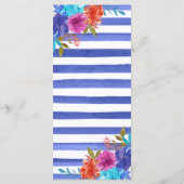 Menu de mariage de fleurs d'été aquarelle Boho (Dos)